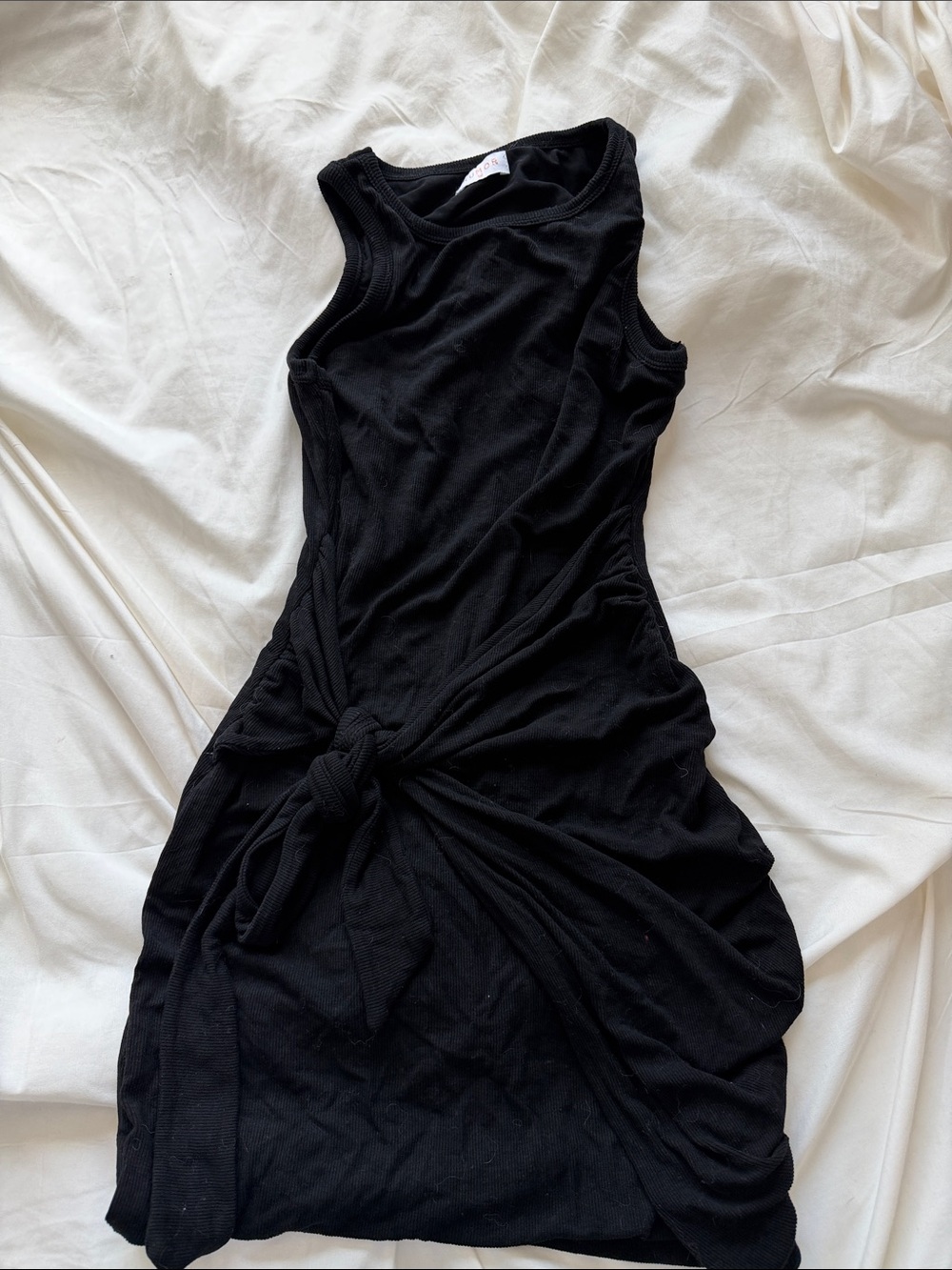 Hello Molly Black Knot-Front Mini Dress